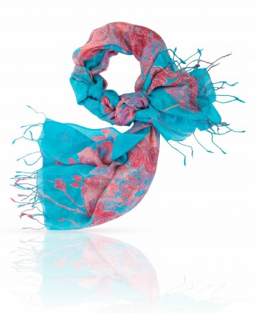 Палантин Женский S20-JEWEL.FL/TURQU.RED